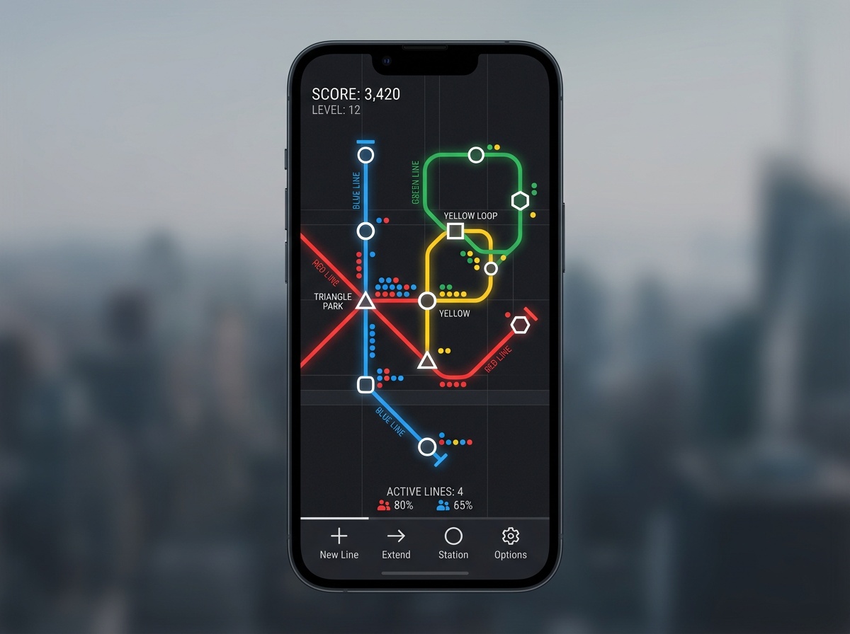 Capture d'écran de Mini Metro - réseau de métro minimaliste